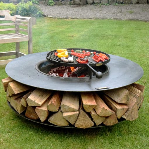 Fire pit outlet racks