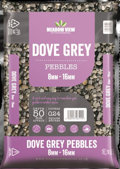 Dove Grey Pebbles 8mm - 16mm - 25kg bag