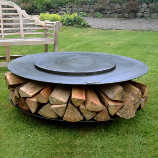 Flat Ring of Logs 120 with Swing Arm BBQ Rack