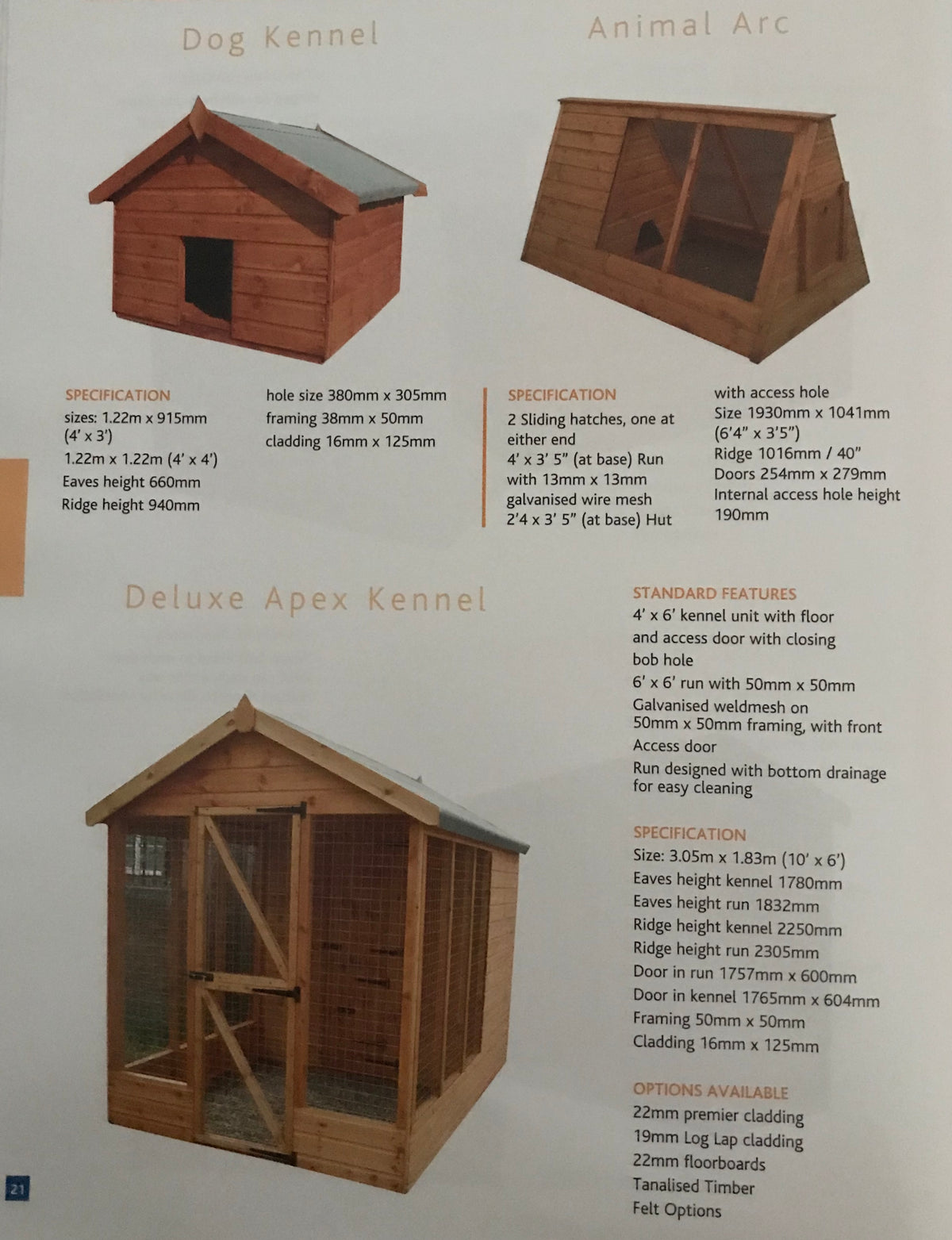 Dog Kennel, Animal Arc & Deluxe Apex Kennel