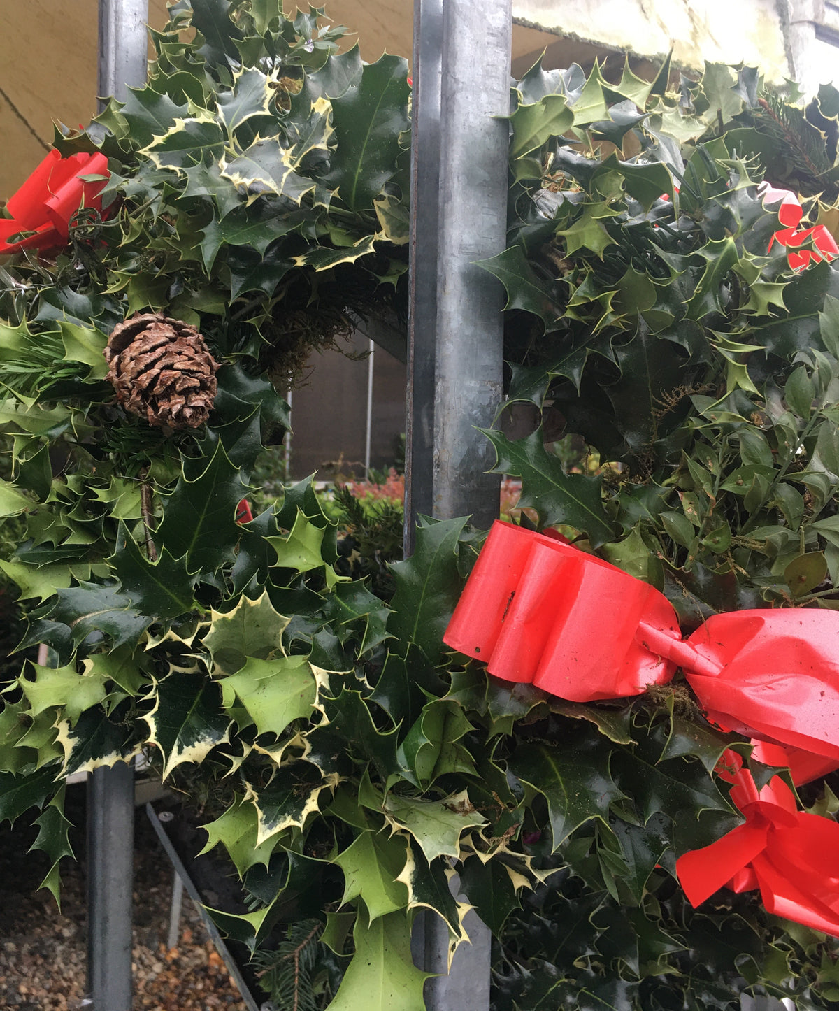 Holly Wreaths and Christmas Crosses