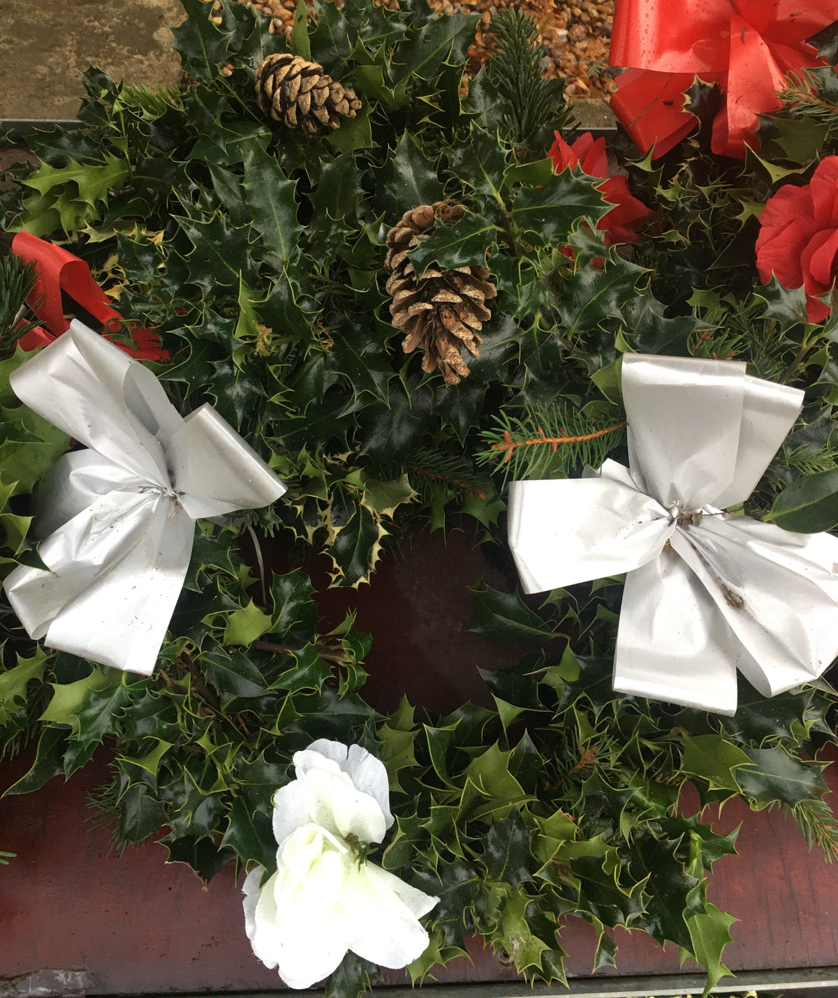Holly Wreaths and Christmas Crosses